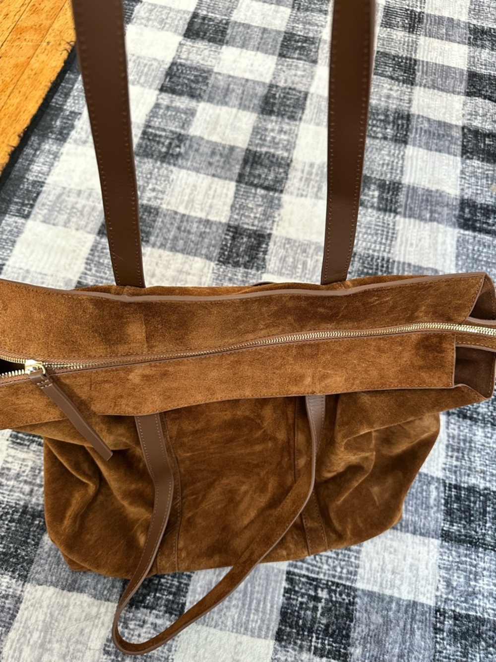 Quince Italian Suede Everyday Tote - Whiskey - Picture 6 of 12